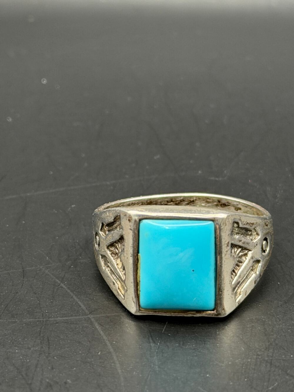 Vintage Sterling Silver Navajo Men's Ring Size 13